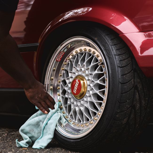 Clean detailed wheel rim close-up